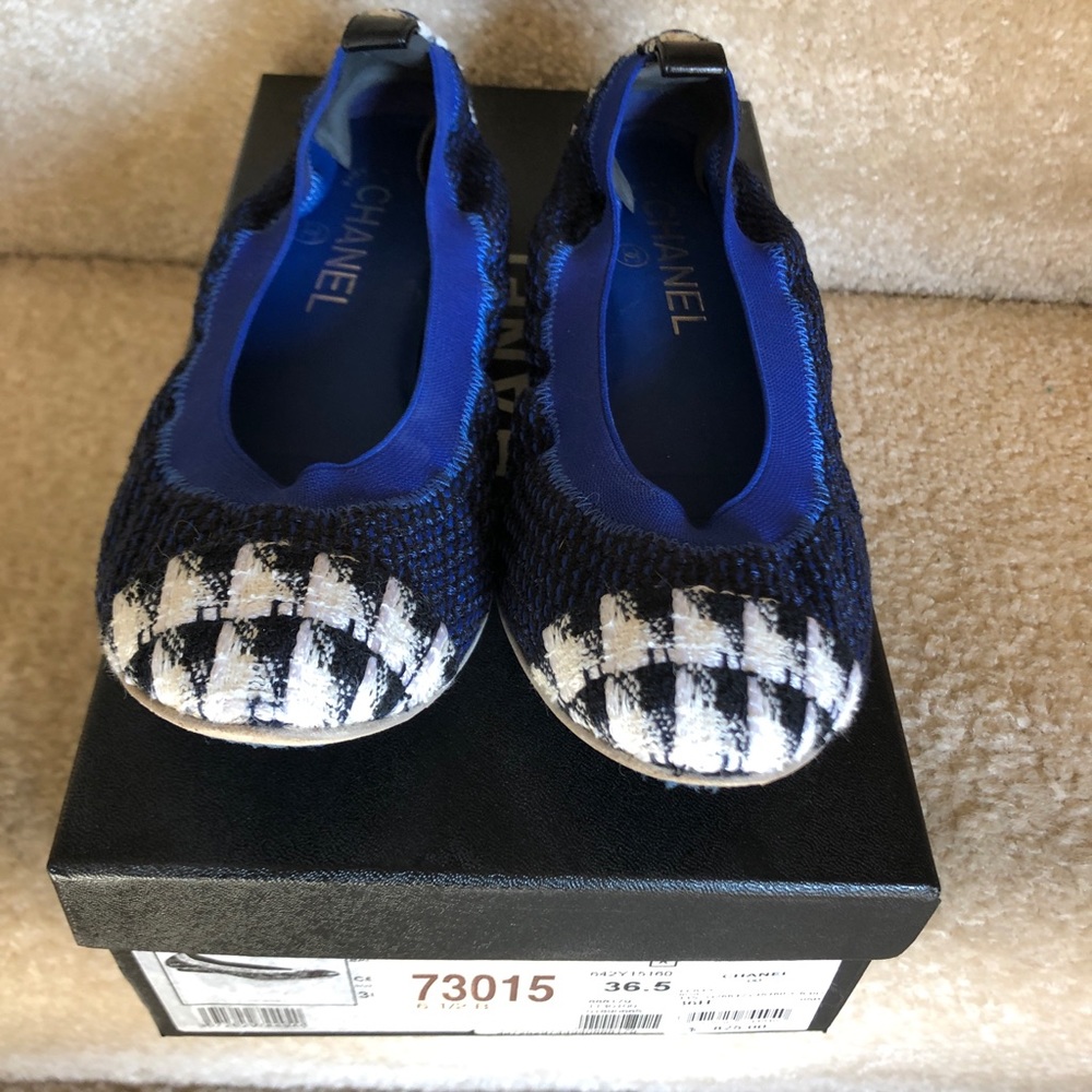 Chanel Tweed Flats